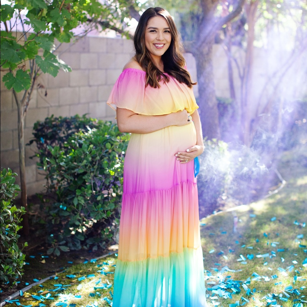 Rainbow tiered dress